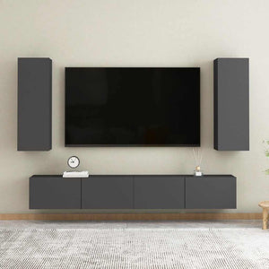 Grauer TV-Schrank, hängend, 90 cm