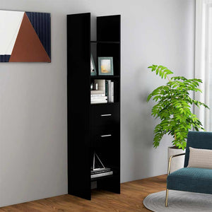 vidaXL Bookshelf Black 40x35x180 cm Engineered Wood