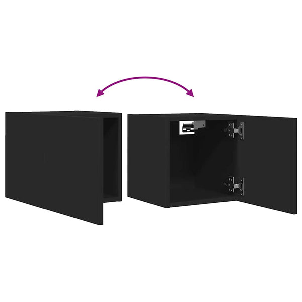 vidaXL Wall-Mounted TV Cabinet Black 30.5x30x30 cm