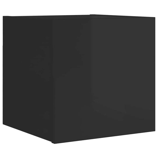 vidaXL High Gloss Black TV Wall Cabinet 30.5x30x30 cm