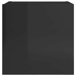 vidaXL High Gloss Black TV Wall Cabinet 30.5x30x30 cm