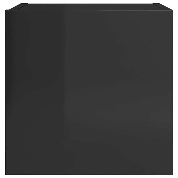 vidaXL High Gloss Black TV Wall Cabinet 30.5x30x30 cm
