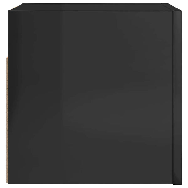 vidaXL High Gloss Black TV Wall Cabinet 30.5x30x30 cm