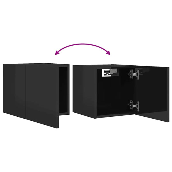 vidaXL TV Wall Cabinets 4 pcs. High Gloss Black 30.5x30x30 cm