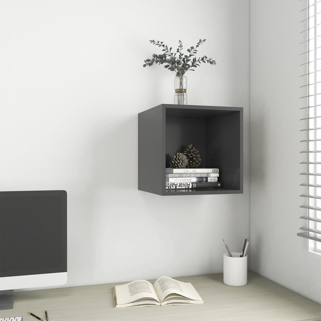 Grauer Wandschrank 37x37x37 cm