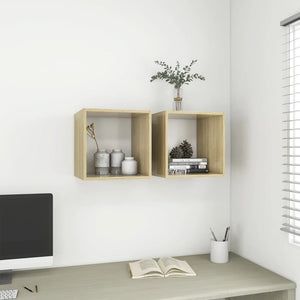 Wandschrank Weiß Sonoma-Eiche 37x37x37 cm