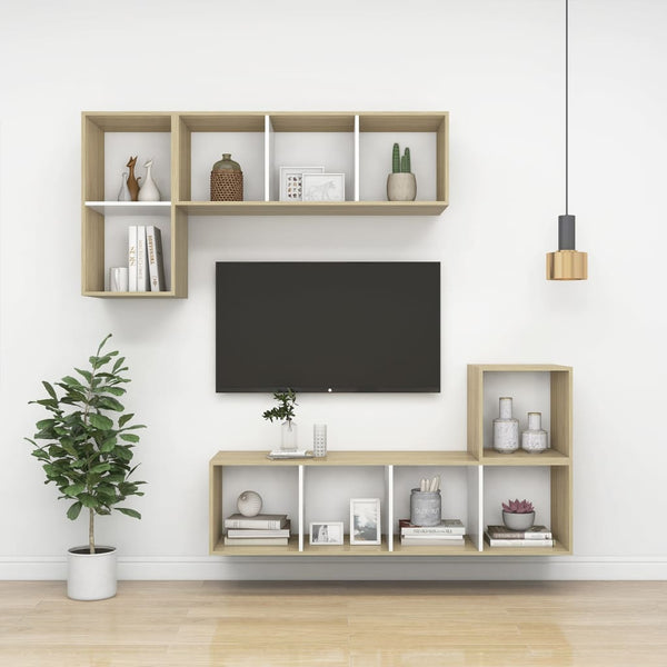 Wandschrank Weiß Sonoma-Eiche 37x37x37 cm