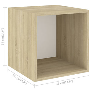 Wandschrank Weiß Sonoma-Eiche 37x37x37 cm