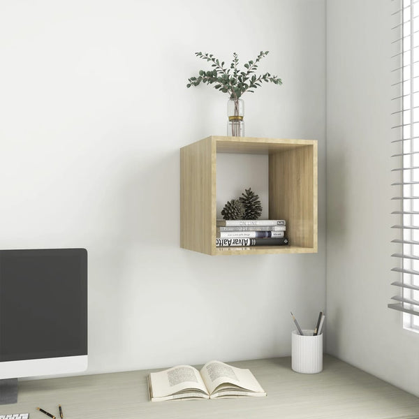 Wandschrank Weiß Sonoma-Eiche 37x37x37 cm