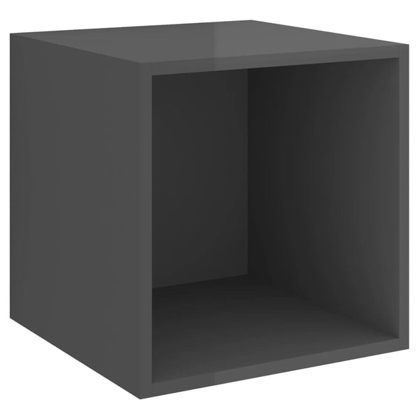 Wandschränke Grau Hochglanz, 2er Set