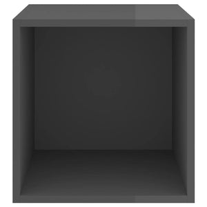 Wandschränke Grau Hochglanz, 2er Set