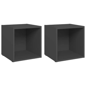 Graue TV-Schränke, 2er-Set, 37 cm