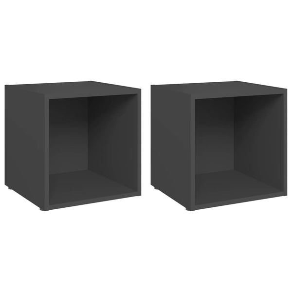 Graue TV-Schränke, 2er-Set, 37 cm