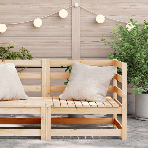 vidaXL Solid Pine Wood Garden Corner Sofa