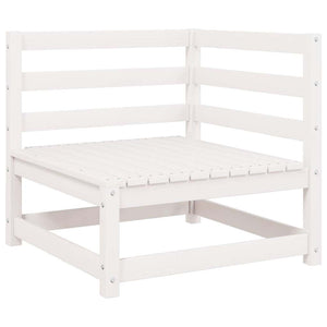 vidaXL Garden Corner Sofa White Solid Pine Wood
