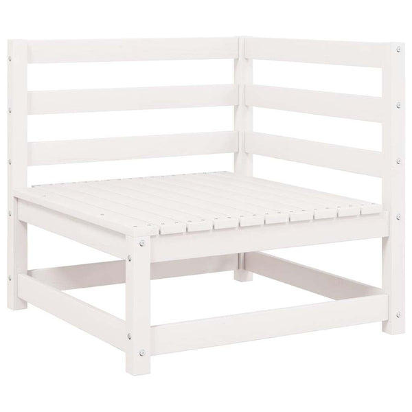 vidaXL Garden Corner Sofa White Solid Pine Wood