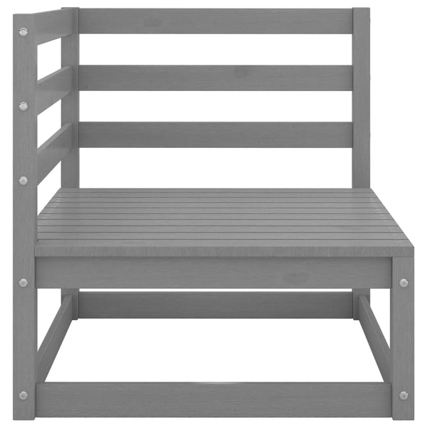 vidaXL Garden Corner Sofa Grey Solid Pine Wood