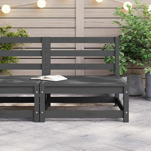 vidaXL Garden Center Sofa Grey Solid Pine Wood