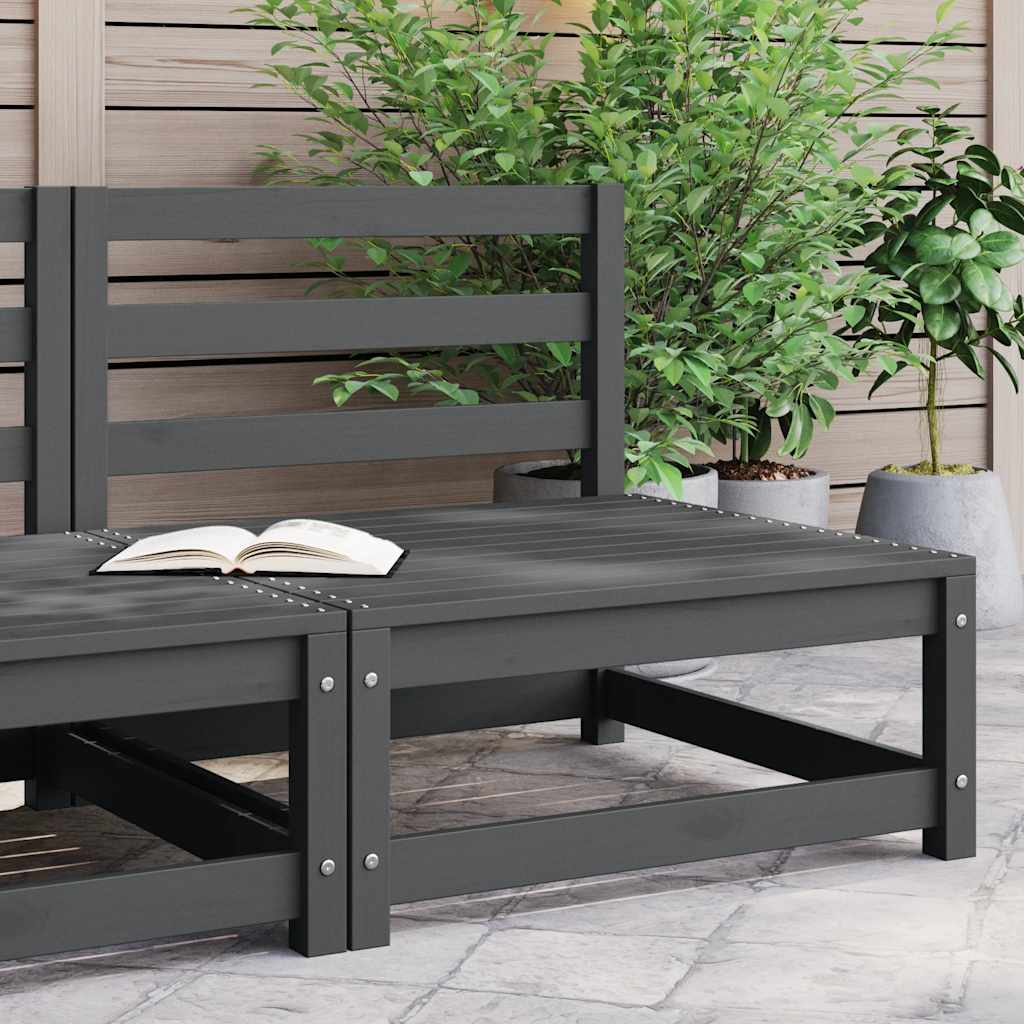 vidaXL Garden Center Sofa Grey Solid Pine Wood