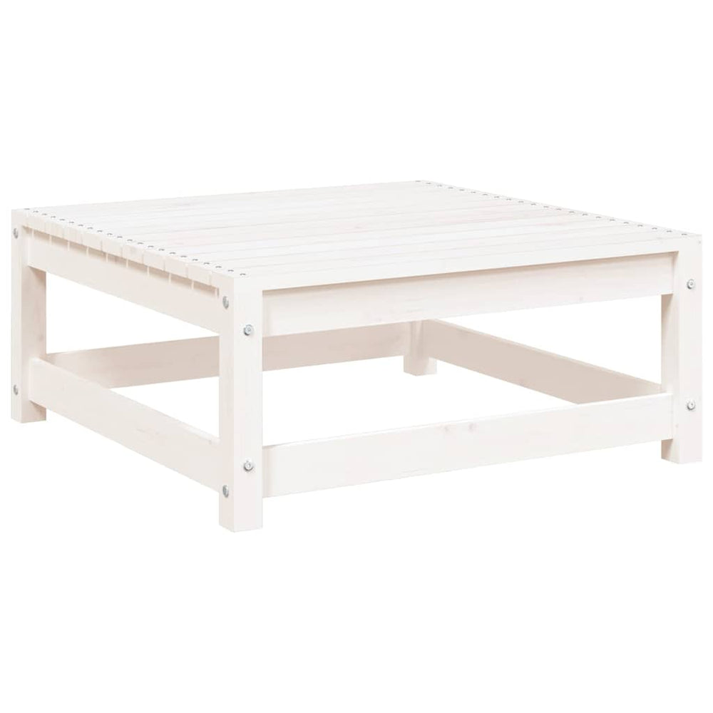 vidaXL Garden Stool 70x70x30 cm White Solid Pine Wood