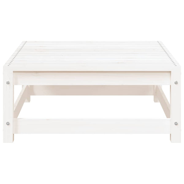 vidaXL Garden Stool 70x70x30 cm White Solid Pine Wood