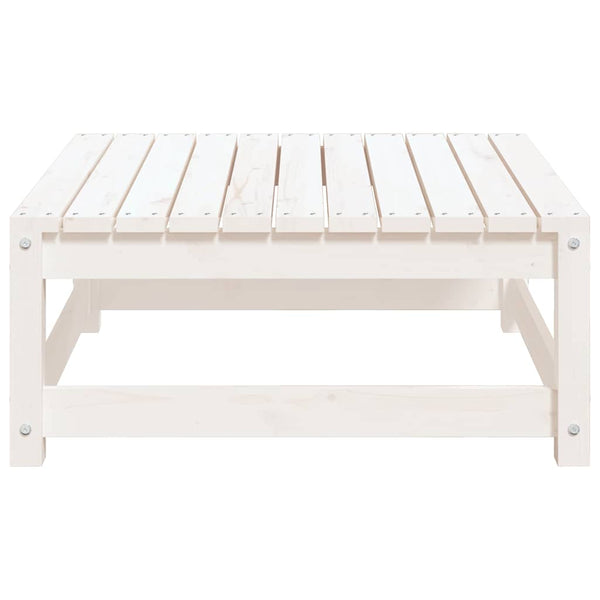 vidaXL Garden Stool 70x70x30 cm White Solid Pine Wood