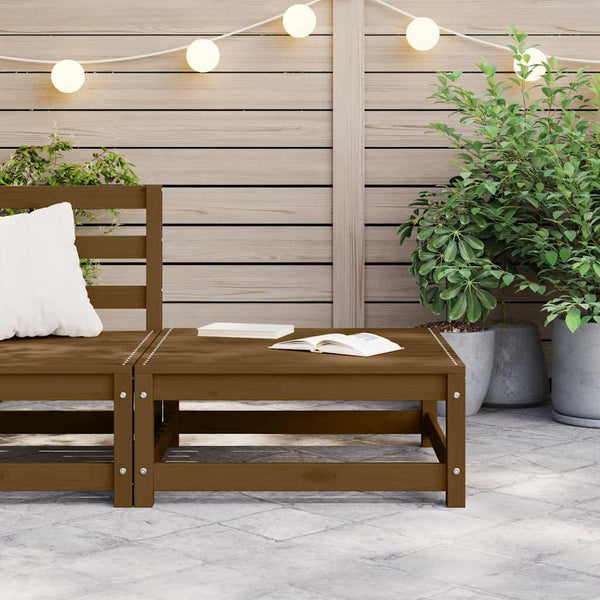 vidaXL Garden Stool 70x70x30 cm Honey Brown Solid Pine Wood