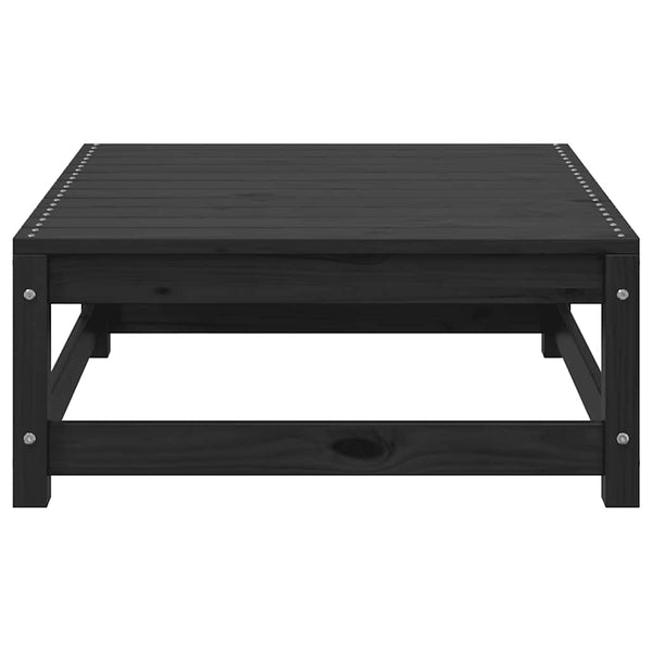 vidaXL Garden Stool 70x70x30 cm Black Solid Pine Wood