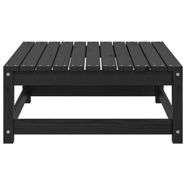 vidaXL Garden Stool 70x70x30 cm Black Solid Pine Wood
