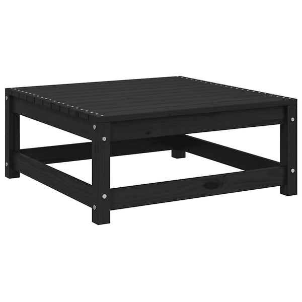 vidaXL Garden Stool 70x70x30 cm Black Solid Pine Wood