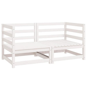 vidaXL Garden Corner Sofas 2 pcs White Solid Pine Wood