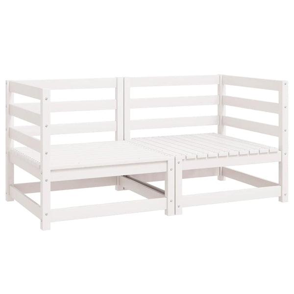 vidaXL Garden Corner Sofas 2 pcs White Solid Pine Wood