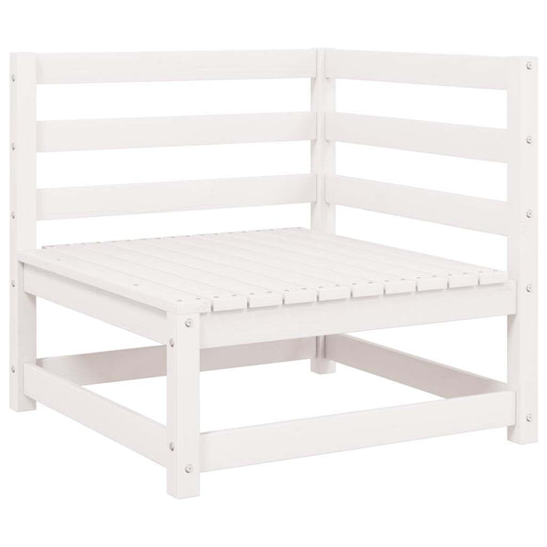 vidaXL Garden Corner Sofas 2 pcs White Solid Pine Wood