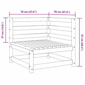 vidaXL Garden Corner Sofas 2 pcs White Solid Pine Wood