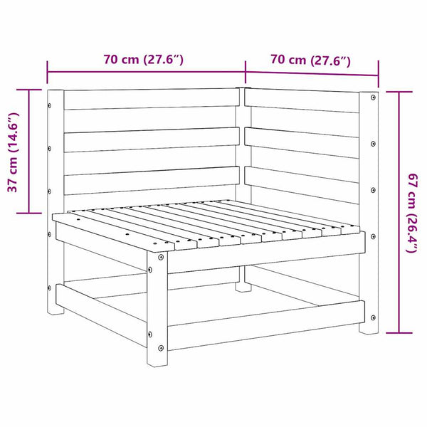 vidaXL Garden Corner Sofas 2 pcs White Solid Pine Wood