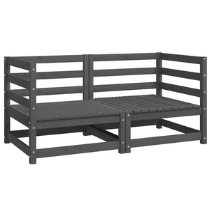 vidaXL Garden Corner Sofas 2 pcs. Grey Solid Pine Wood