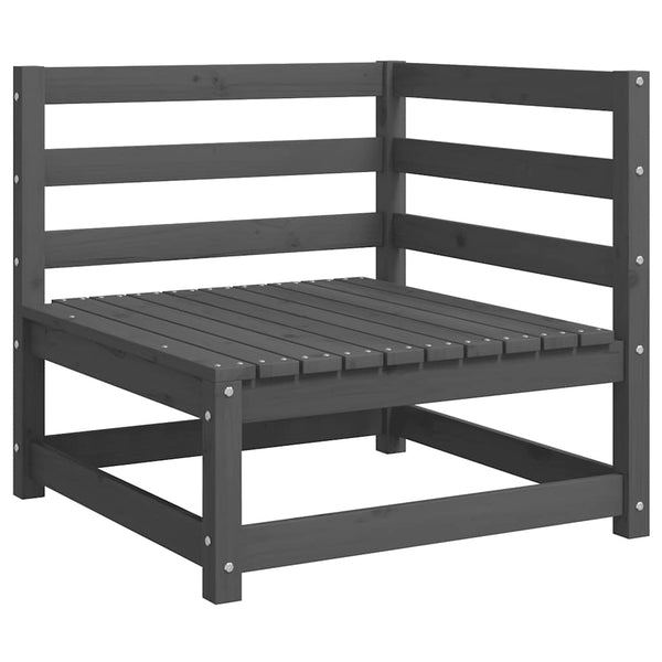 vidaXL Garden Corner Sofas 2 pcs. Grey Solid Pine Wood