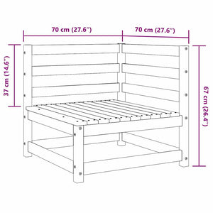 vidaXL Garden Corner Sofas 2 pcs. Grey Solid Pine Wood