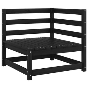 vidaXL Garden Corner Sofas 2 pcs. Black Solid Pine Wood