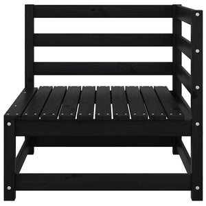 vidaXL Garden Corner Sofas 2 pcs. Black Solid Pine Wood