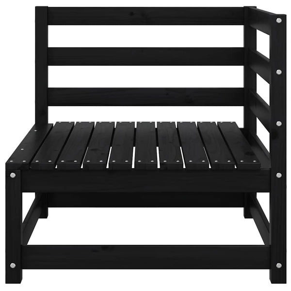 vidaXL Garden Corner Sofas 2 pcs. Black Solid Pine Wood