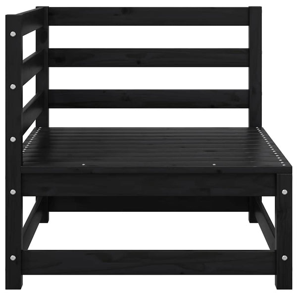 vidaXL Garden Corner Sofas 2 pcs. Black Solid Pine Wood