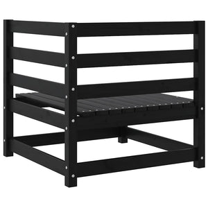 vidaXL Garden Corner Sofas 2 pcs. Black Solid Pine Wood