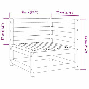 vidaXL Garden Corner Sofas 2 pcs. Black Solid Pine Wood