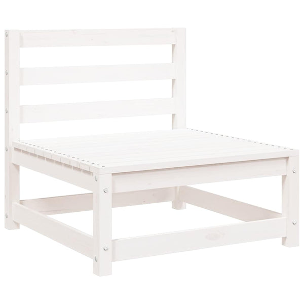 vidaXL Garden Middle Sofas 2 pcs White Solid Pine Wood