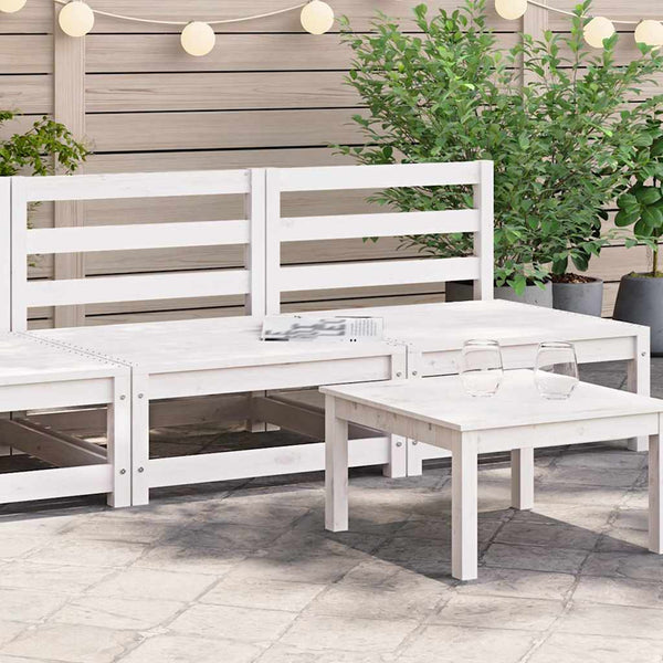 vidaXL Garden Middle Sofas 2 pcs White Solid Pine Wood