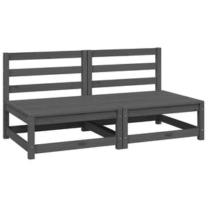 vidaXL Garden Center Sofas 2 pcs. Gray Solid Pine Wood