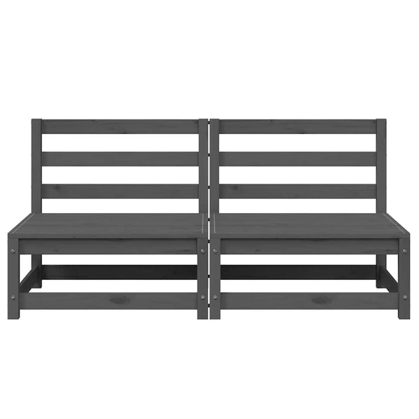 vidaXL Garden Center Sofas 2 pcs. Gray Solid Pine Wood