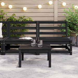 vidaXL Garden Center Sofas 2 pcs. Black Solid Pine Wood