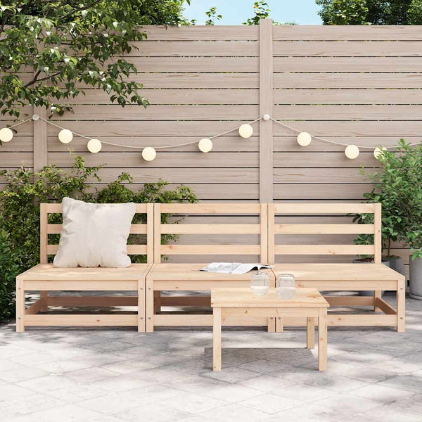 vidaXL Garden Middle Sofas 3 pcs. Solid Pine Wood